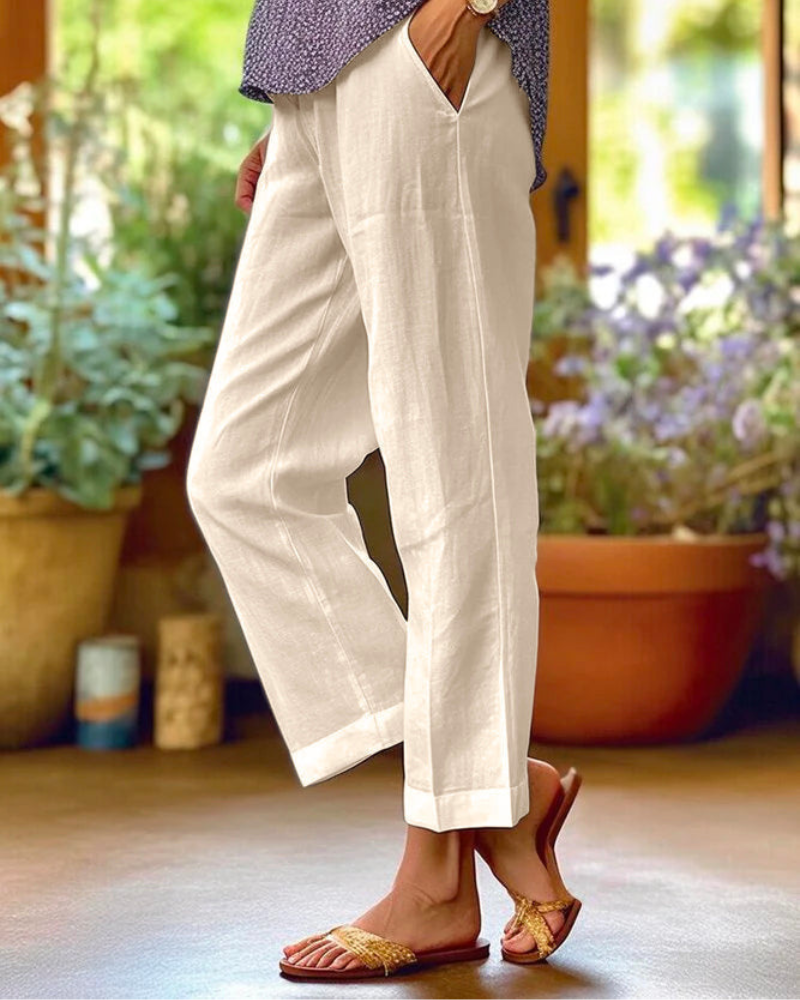 Stacy™ | Elegant Linen and Cotton Pants