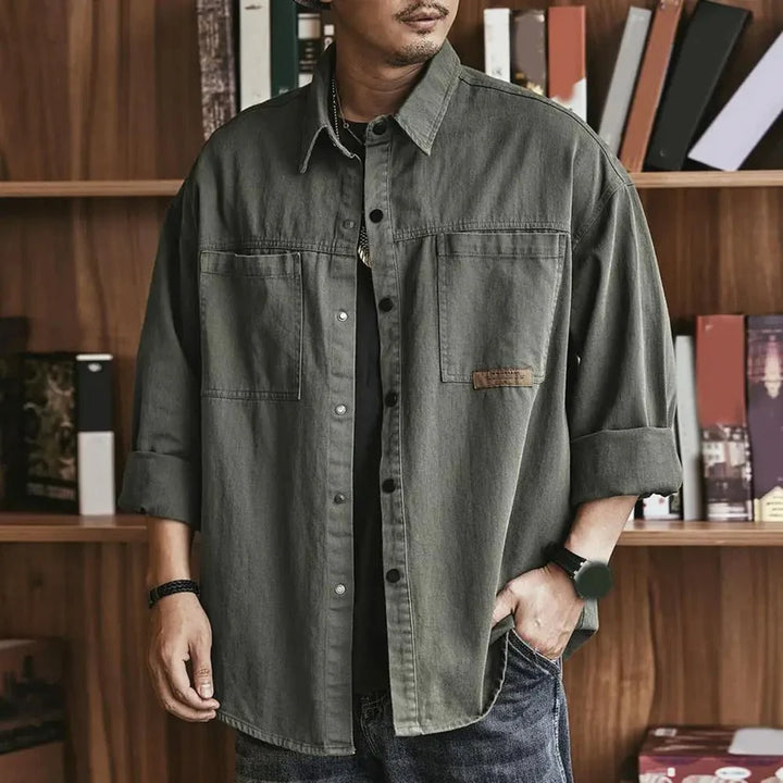 Enzo™ – Oversized Casual Shirt in Vintage Style